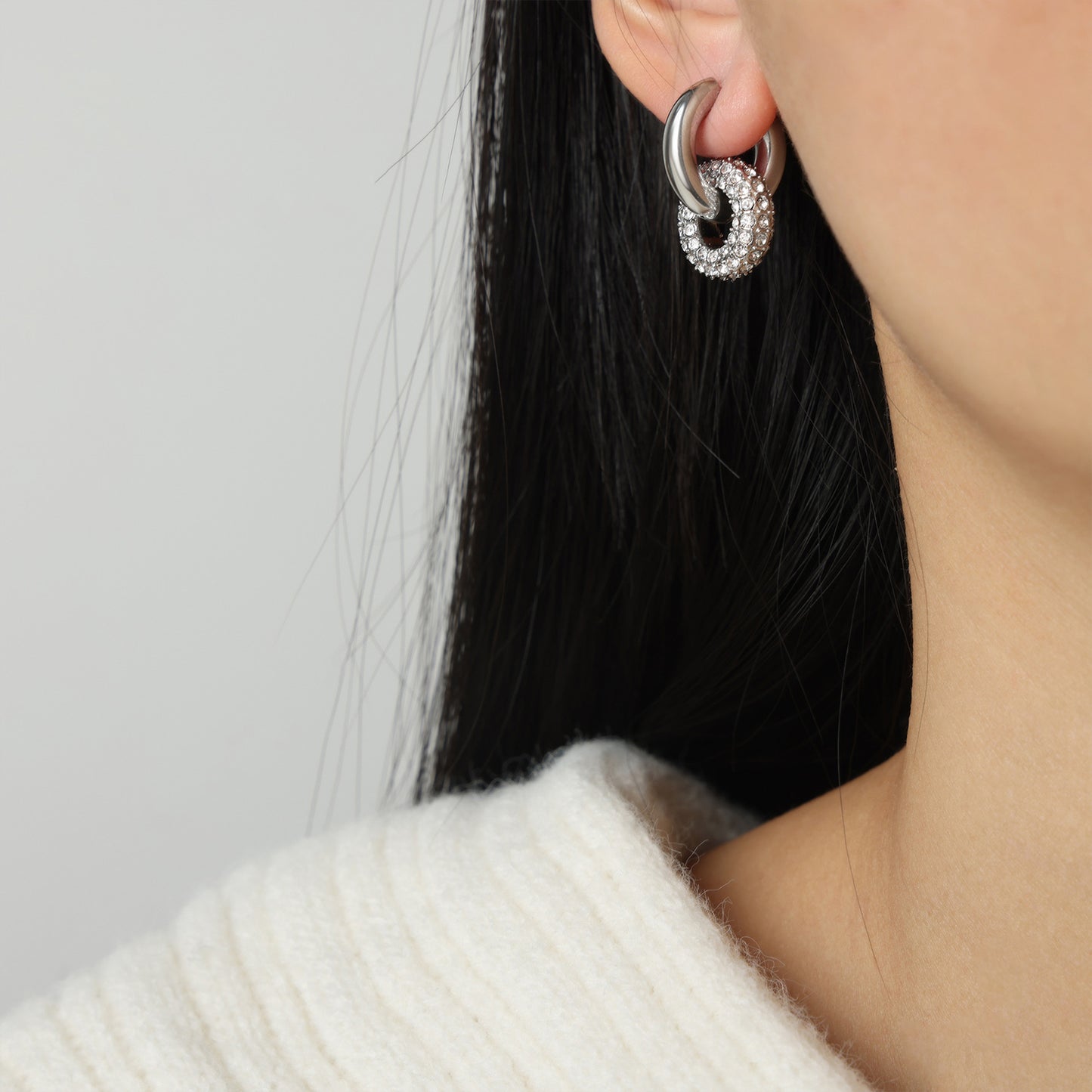 Gold Huggie Double-Hoop Earrings