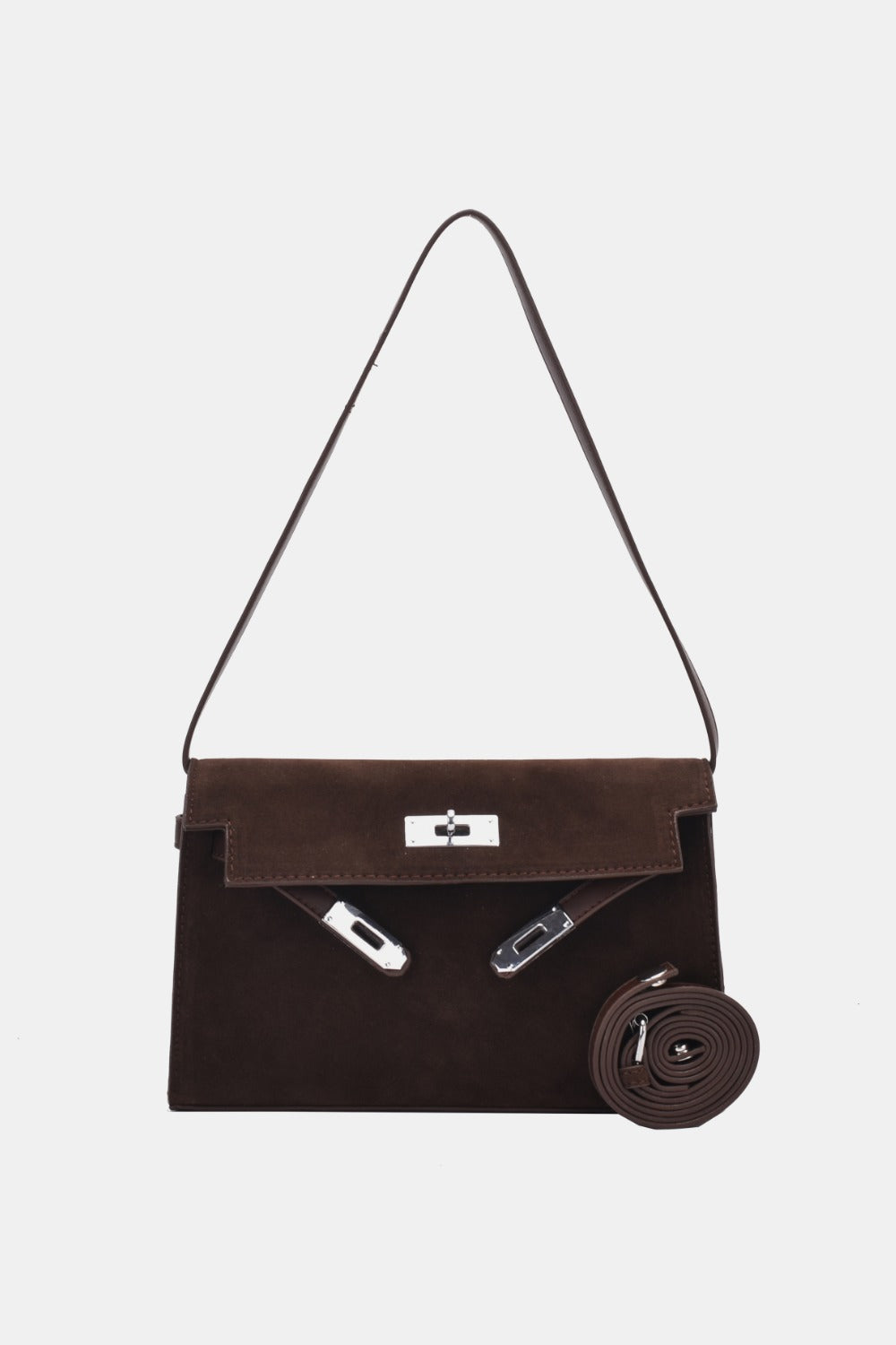 Everyday Suede Vegan Leather Strap Shoulder Bag