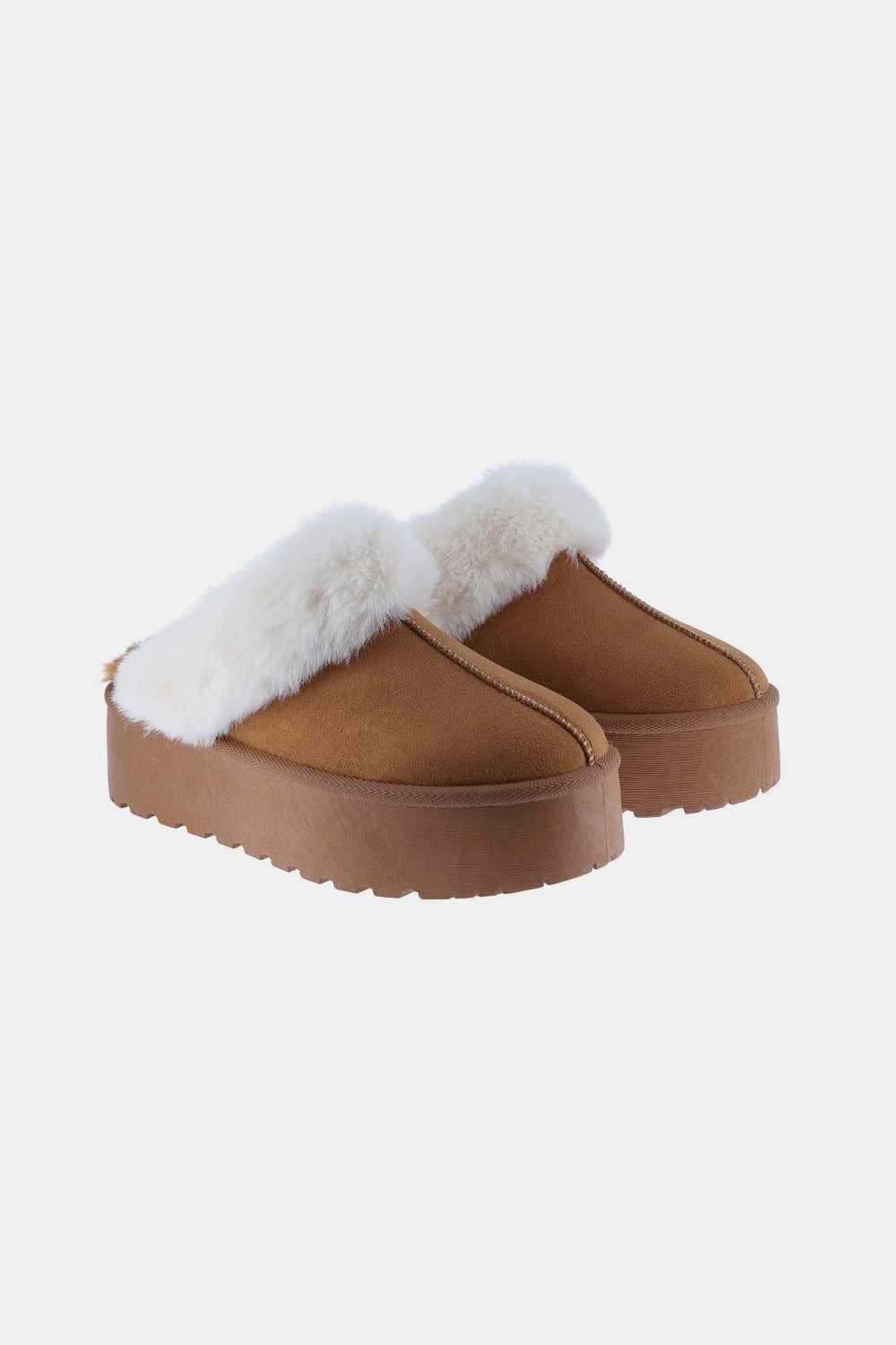 Carmel Thick Bottom Fur Trim Snow Slippers