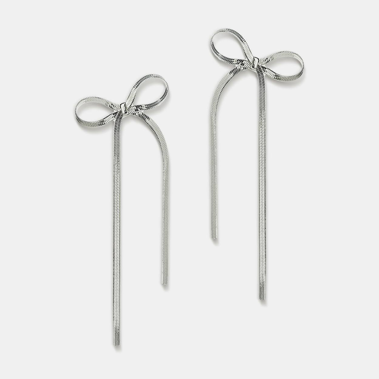 Bow Chain Bar Earrings