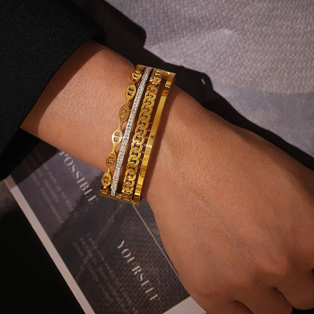 Instant Stack Gold-Plated Diamond Bracelet