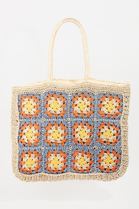 Flower Braided Tote Bag