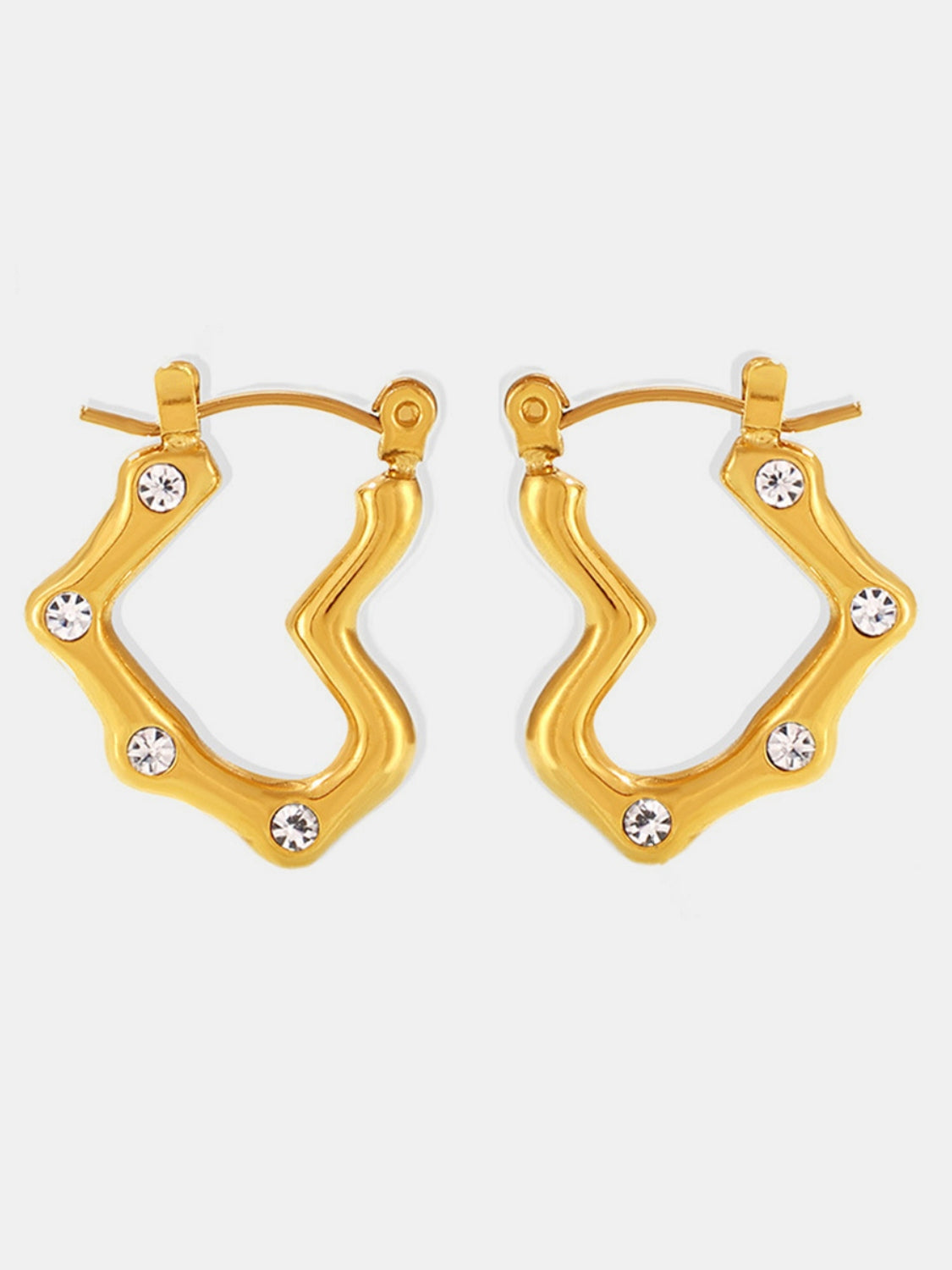 Gold Heart Hoop Earrings