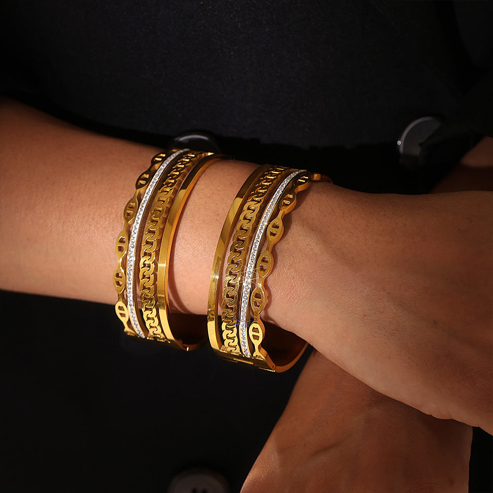 Instant Stack Gold-Plated Diamond Bracelet