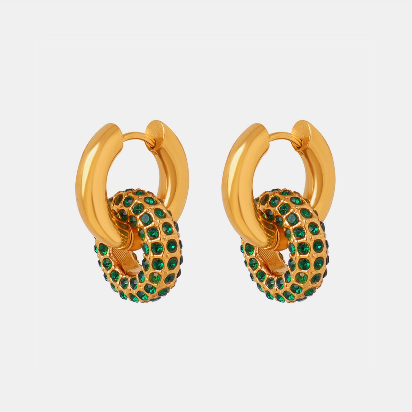 Gold Huggie Double-Hoop Earrings