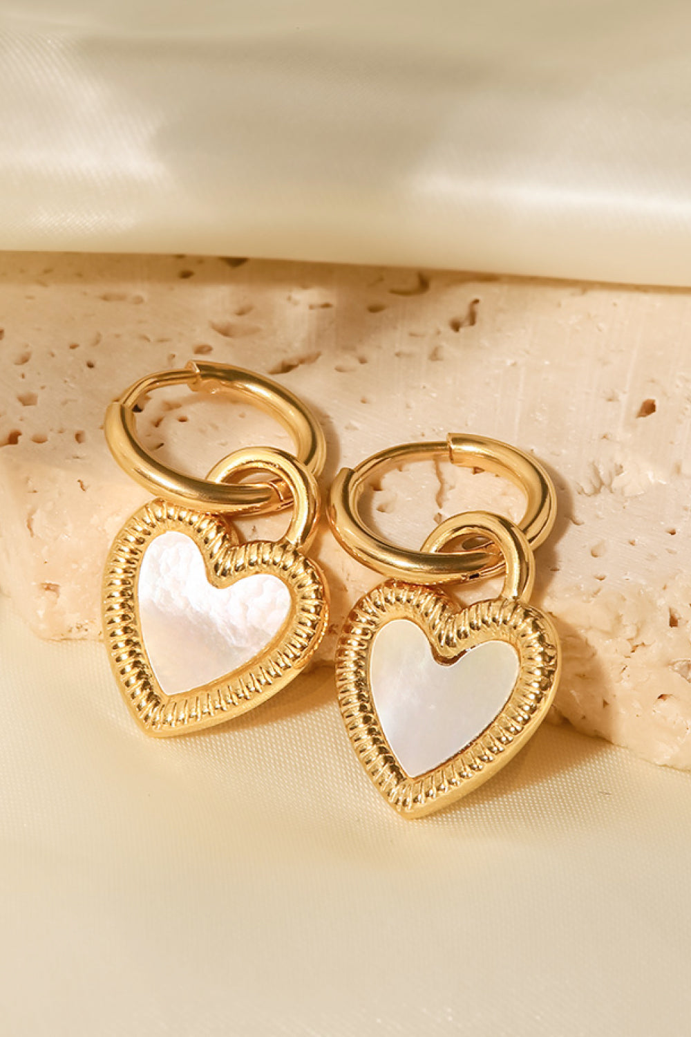 With Love Shell Heart Drop Earrings