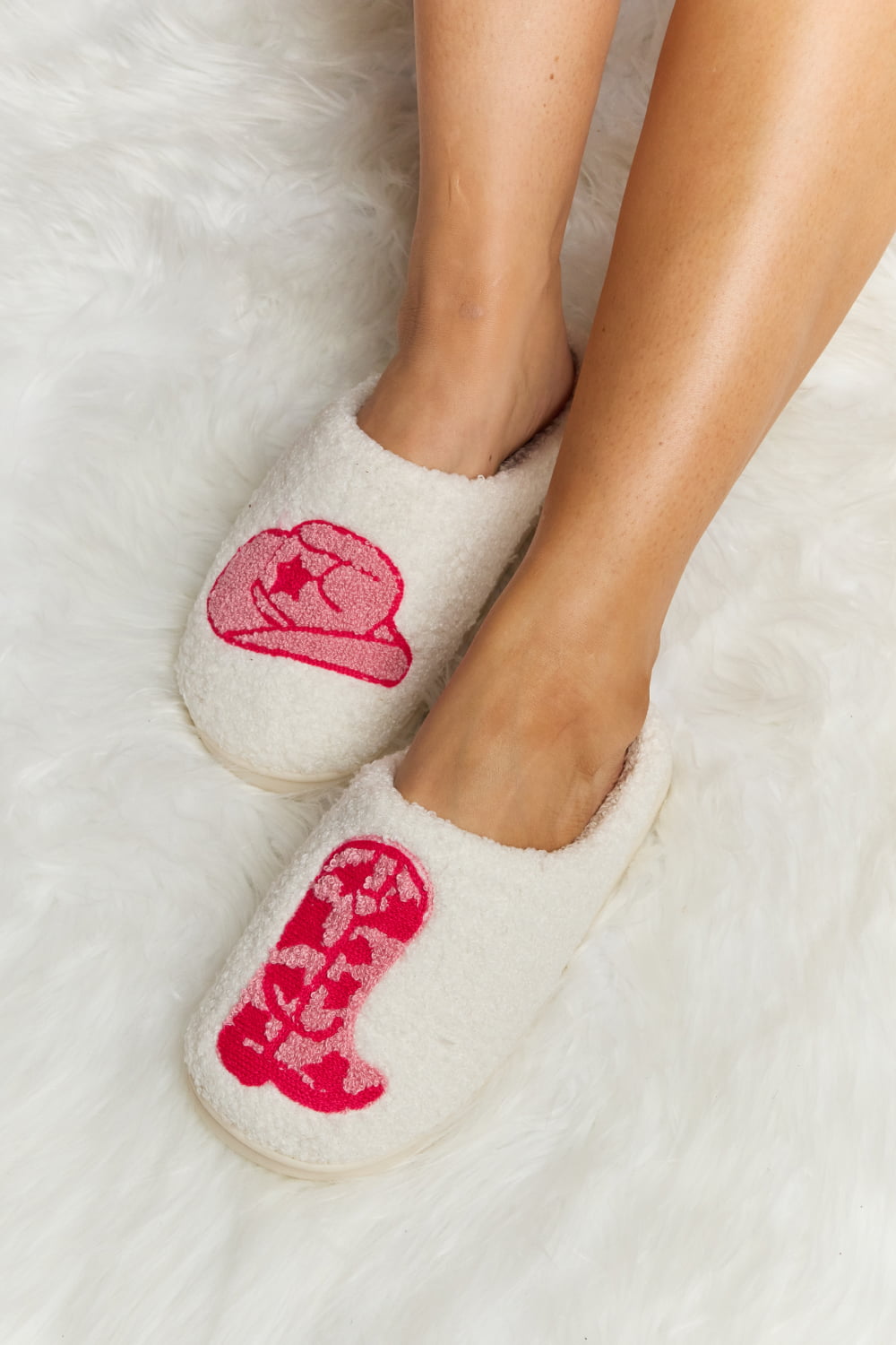 Strawberry Plush Slide Slippers