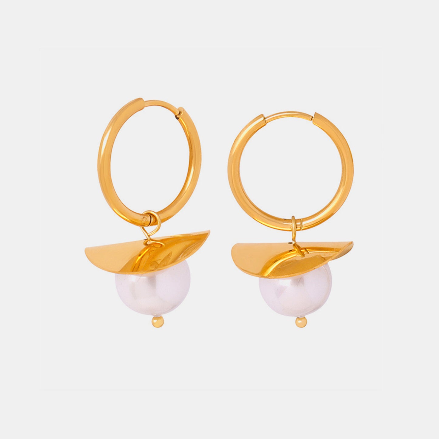 Gold-Plated Bead Dangle Earrings