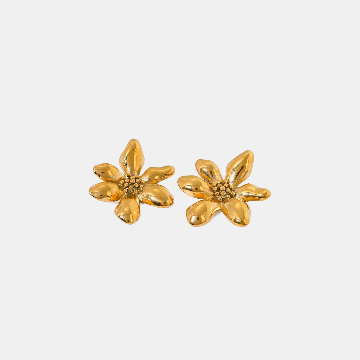 Gold Flower Stud Earrings