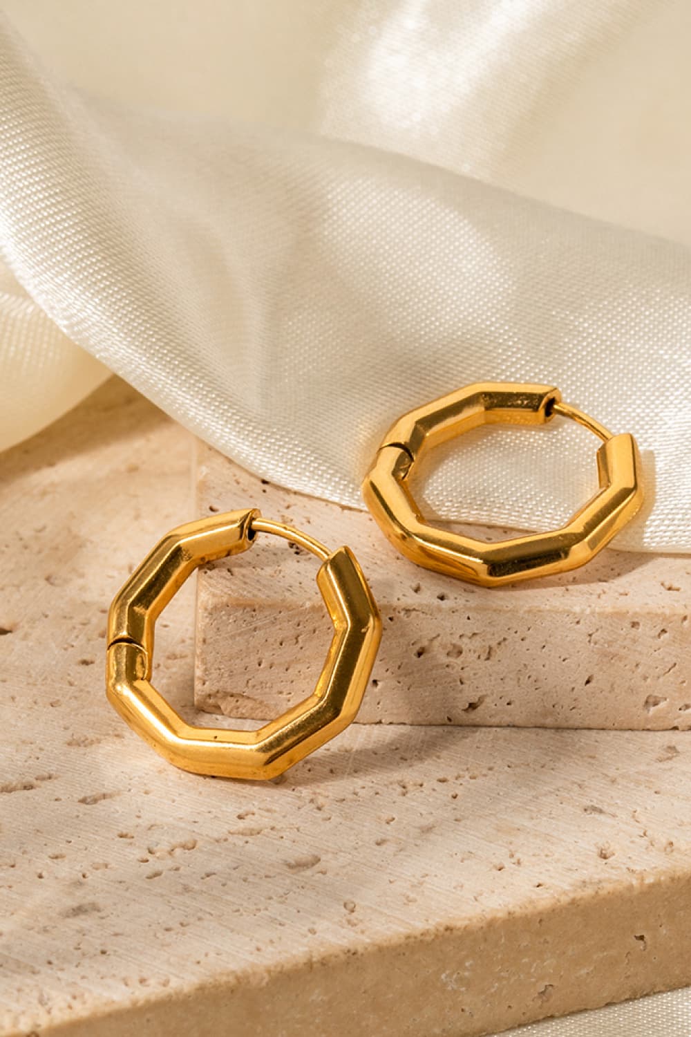 Geometric Hoop Stainless Steel Earrings