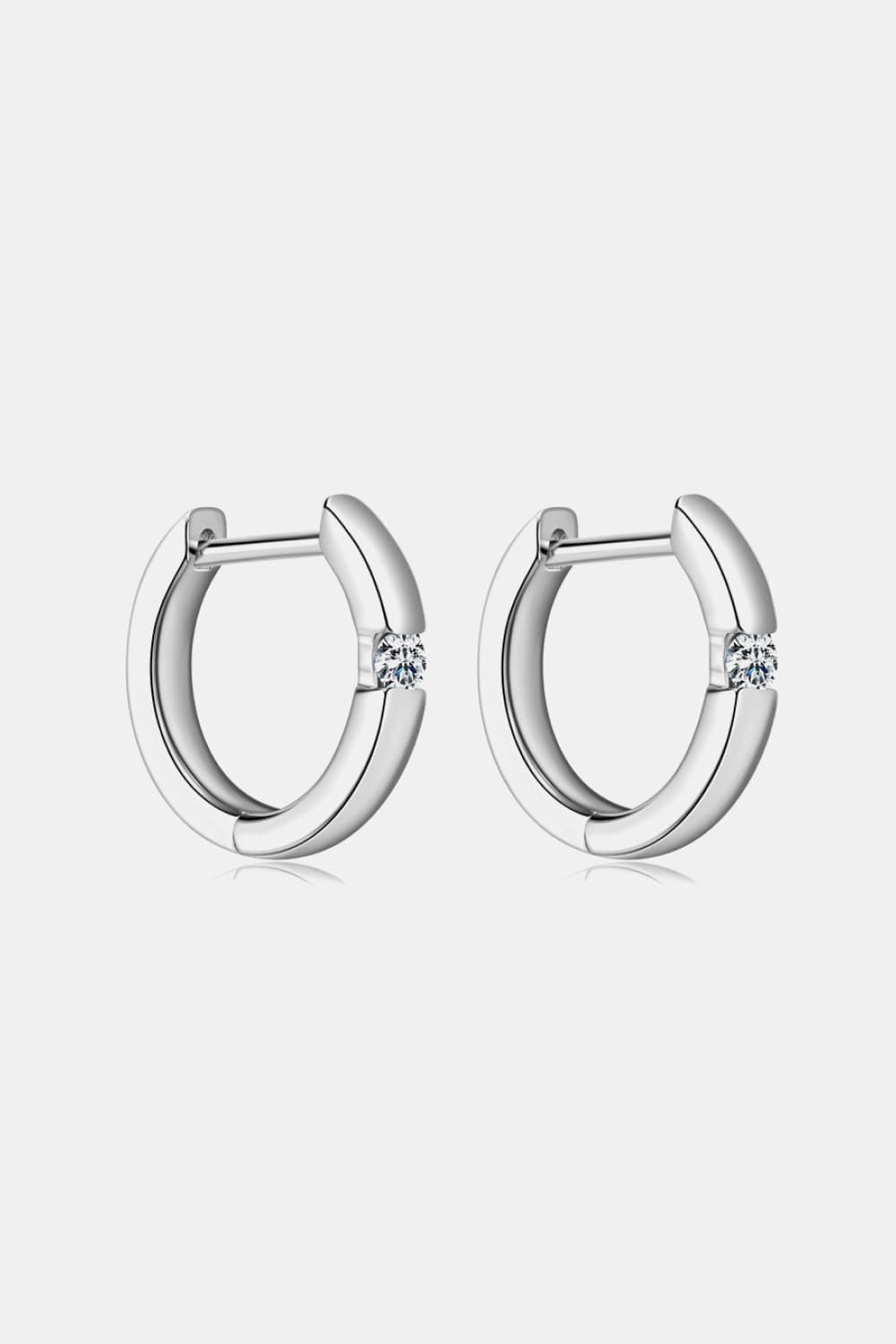 Sterling Silver Moissanite Huggie Earrings