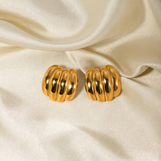 Geometric Gold Stud Earrings