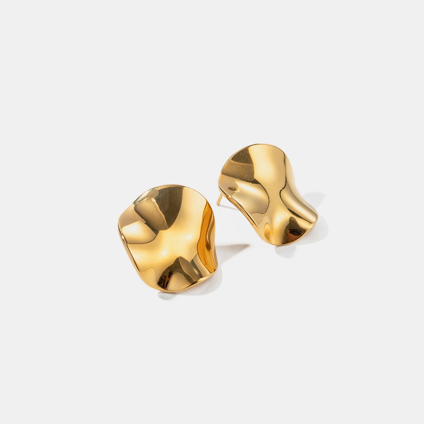 Geometric Glam 18K Gold-Plated Stud Earrings