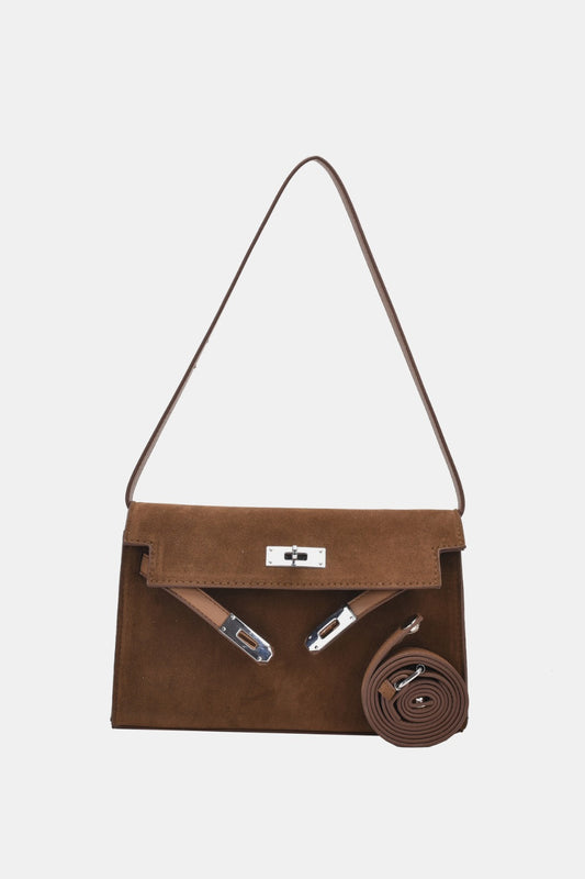 Everyday Suede Vegan Leather Strap Shoulder Bag