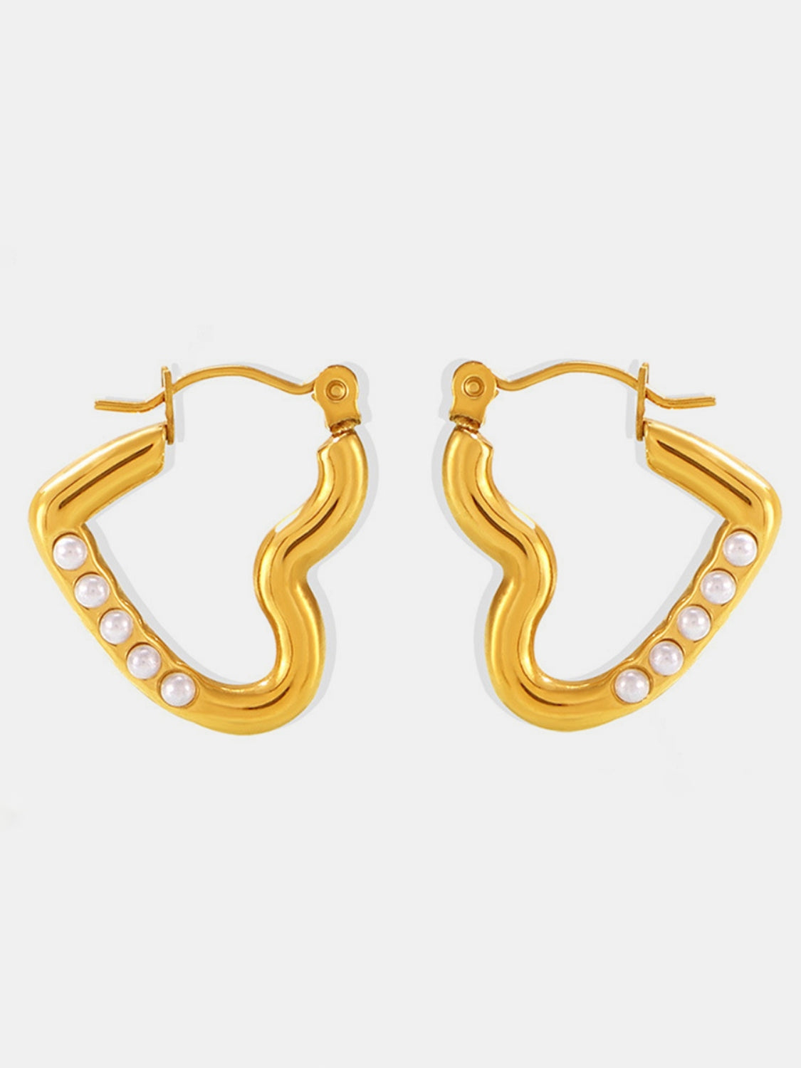 Gold Heart Hoop Earrings