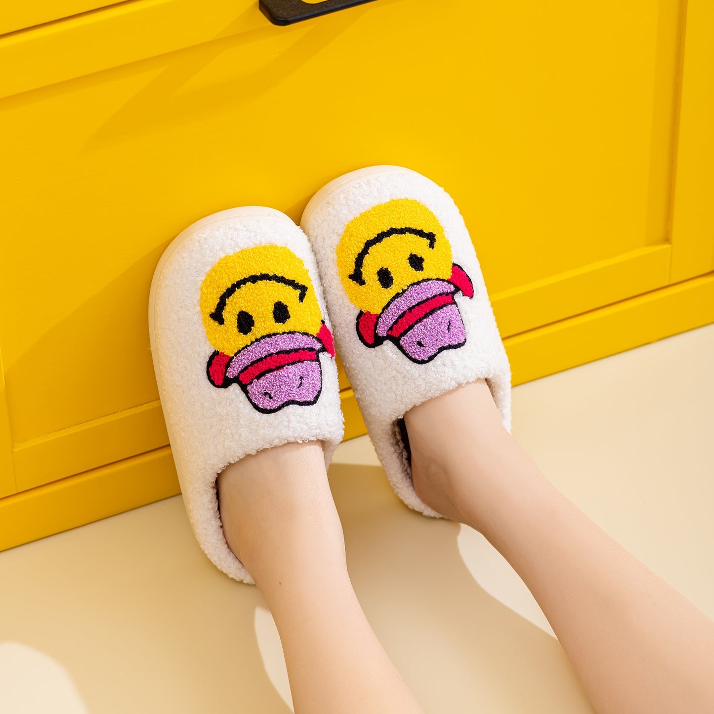 Cowboy Smiley Face Slippers